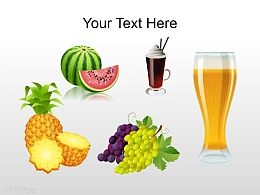 新鲜水果与果汁插图PPT素材下载