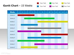 彩色个性条形甘特图PPT素材下载