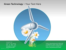 绿色技术之特色风车PPT素材下载