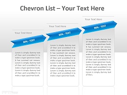 Chevron公司列表之百分比递增三文本PPT模板下载