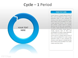 蓝色箭头循环一周期PPT模板下载