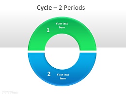 綠藍色兩周期循環插圖PPT模板下載