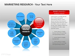 市场调研之放射状小球PPT模板下载