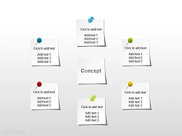 大头针与便签PPT模板下载