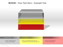 透明彩色三方格PPT模板下载