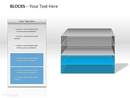 透明彩色四方格PPT模板下载