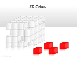 3D透明小立方体PPT模板下载