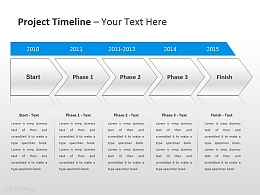 项目时间表之箭头递进PPT模板下载