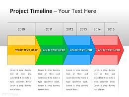 项目时间表之彩色箭头PPT模板下载