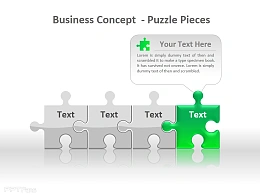 经营理念拼图之绿色PPT模板下载