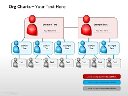 三层组织结构图PPT模板下载