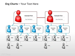 四层组织结构图PPT模板下载