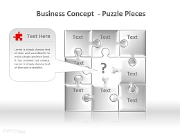 经营理念拼图PPT模板下载