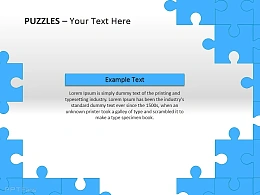 蓝色拼图PPT模板下载