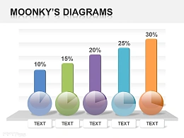 饼图柱状图结合的特色PPT素材下载