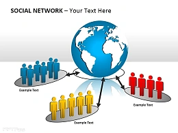社交网络之小人图示PPT模板下载