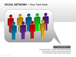 社交网络之彩色小人PPT模板下载