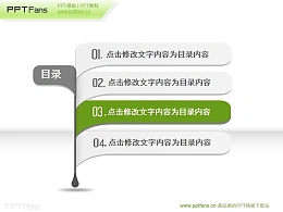 个性时尚树状PPT目录页模板