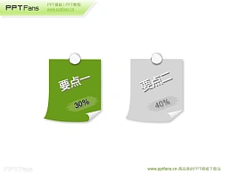 2要点的贴纸ppt模板下载