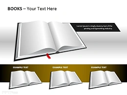 翻开的书本PPT素材下载
