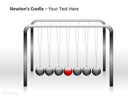 牛顿摆之红色球PPT模板下载