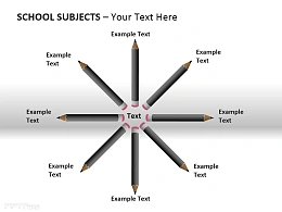 铅笔八部分说明PPT素材下载