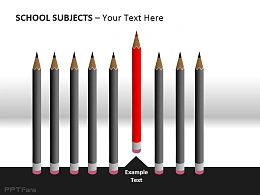 红色铅笔PPT素材下载