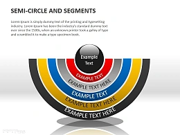半圆五分段PPT素材下载