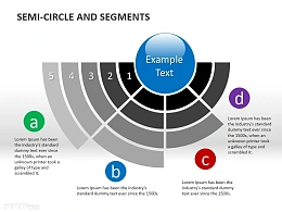 半圆递减分段PPT素材下载