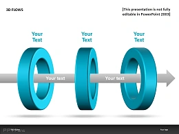 3D FLOWS三部分说明PPT模板下载