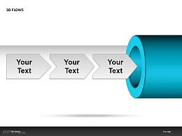 3D FLOWS之向右说明PPT模板下载