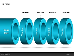 3D FLOWS四圆环PPT模板下载