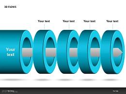 3D FLOWS四部分说明PPT模板下载