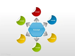放射状观念图PPT素材下载