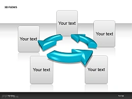 3D FLOWS三箭头PPT模板下载