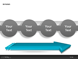 3D FLOWS四圆形PPT模板下载