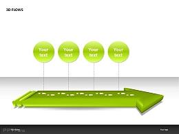 绿色箭头四部分说明PPT模板下载