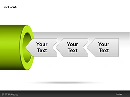 3D FLOWS之箭头向左说明PPT模板下载