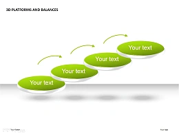 3D绿色平台之阶梯式递进PPT模板下载