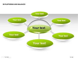 3D绿色平台之放射状结构PPT模板下载