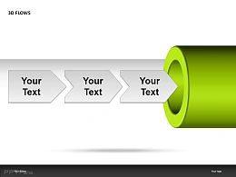 3D FLOWS之箭头向右说明PPT模板下载