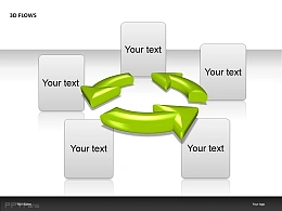 绿色三箭头PPT模板下载
