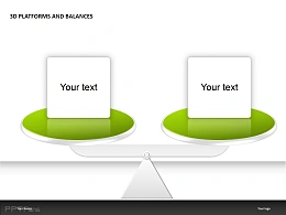3D绿色平台与平衡PPT模板下载