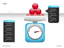 蓝色称之红色小球PPT素材下载