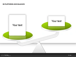 3D绿色平台天平PPT模板下载