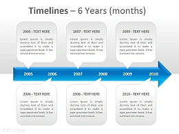 时间表之6年PPT模板下载