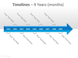 时间表之9年PPT模板下载