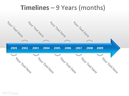时间表之9年PPT模板下载