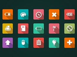 42枚扁平化矢量PPT图标免费下载