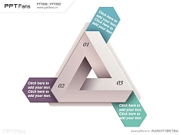 折纸式三角PPT模板